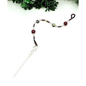 Beaded Suncatcher Ornament With Icicle Pendant and Crystal Beads